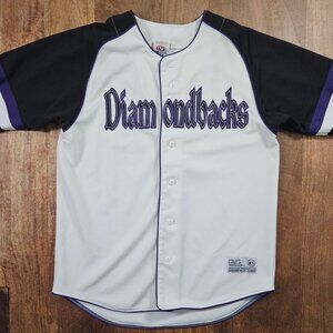 True Fan Arizona Diamondbacks Jersey Medium Purple White MLB Baseball Genuine